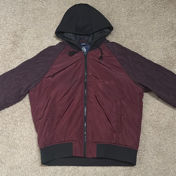 American Rag Burgundy and Black Hooded Windbreaker NWT - Picture 1 of 6